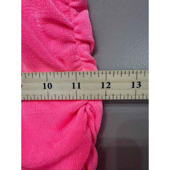 NWT SER.O.YA Delta Neon Pink High Neck Bodycon Ruched Dress Women's Small - Picture 10 of 12